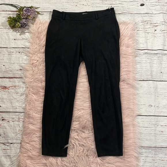 Aritzia Babaton Elliot Suede Black Mid Rise Pants - Picture 1 of 9